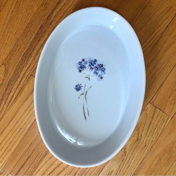 HERITAGE MINT ENCHANTED GARDEN OVAL BOWL BAKING 11"X7.5"X1.5" WHITE/FLORAL - Picture 8 of 11